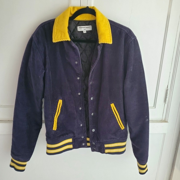 american apparel corduroy varsity letterman jacket - Picture 1 of 4